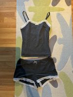 Pyjama Set Top Shorts Grau Grösse S H&M guter Zustand