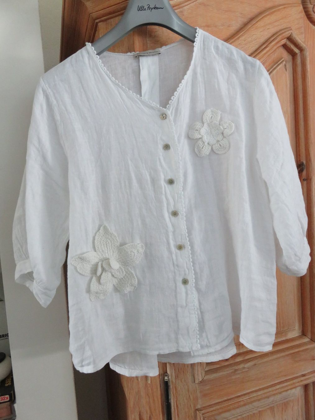 Blusen: LEINENBLUSE weiss, Gr. 48 – Neu (gemäss Beschreibung) aus Lachen SZ von portofino01