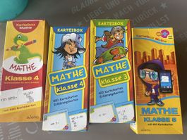 4 Mathe Karteiboxen Klasse 3, 4, 5 - top erhalten