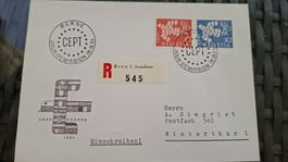 Enveloppe philatélique CEPT Berne 1961 recommandé