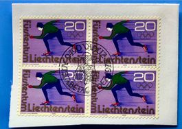 Briefmarken aus Liechtenstein 4 er Block mit Papier 