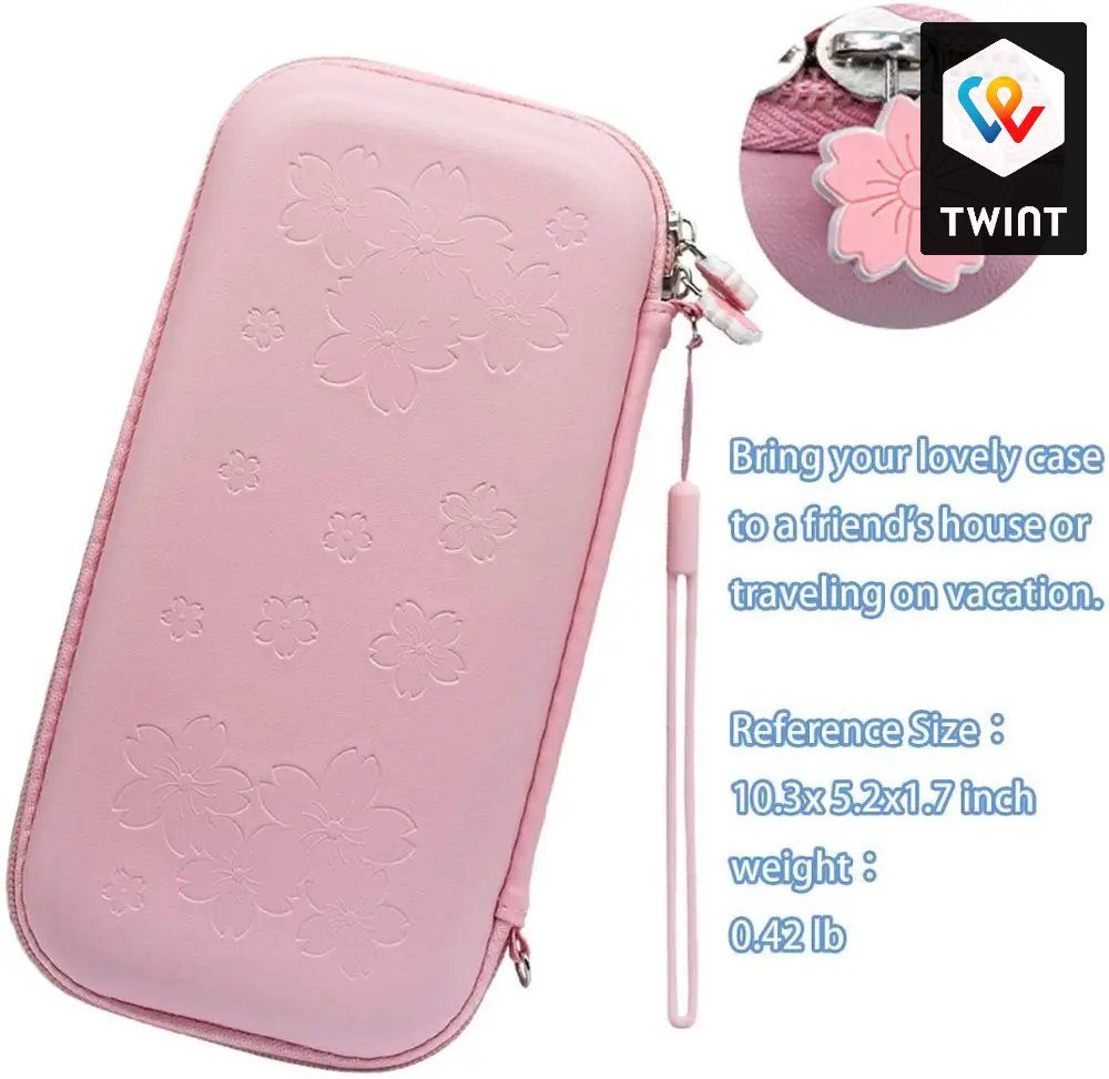 Nintendo Konsolen: Étui de voyage rose Nintendo Switch Lite Sakura mignon – Neu und originalverpackt aus Saignelégier von onekeystore 2