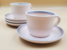 Lot de 2 tasses et 4 soucoupes Pfaltzgraff (USA) Aura Pink