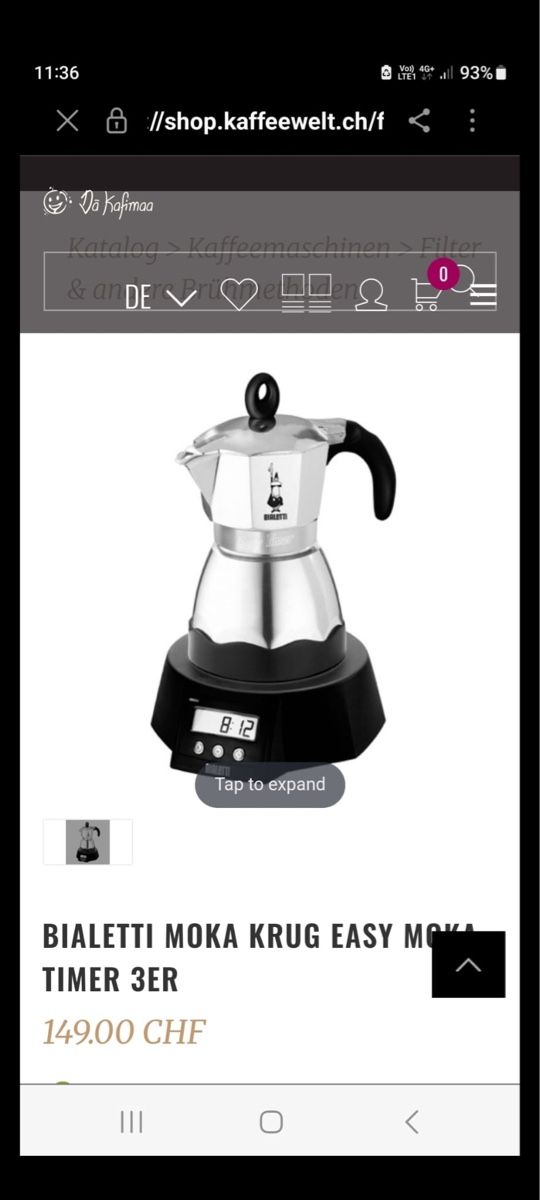 Macchine per caffè & Macchine per espresso: Bialetti Moka Krug Easy Timer – Usato da Basel venduto da m_schwarz 1