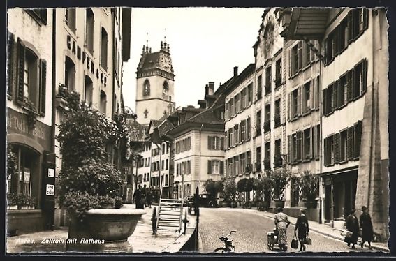 Ansichtskarten: AK Aarau, Zollrain mit Rathaus – Gebraucht aus Berlin von bartko-reher