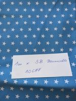 Baumwolle Baumwollstoff Popeline 1 m blau Sterne