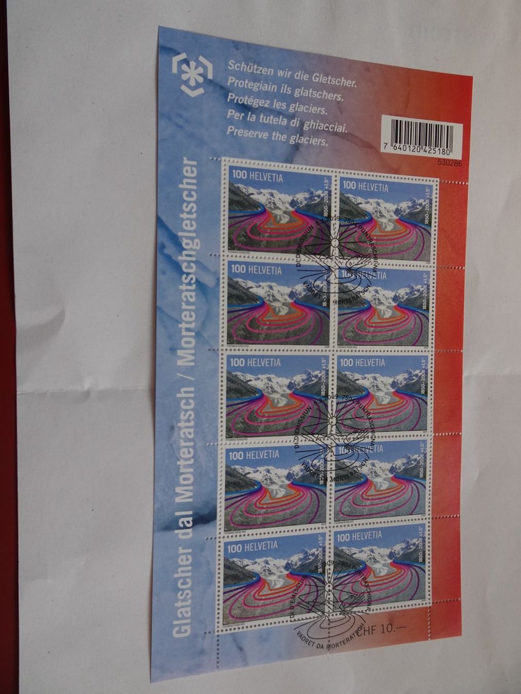 Alle Briefmarken: 2009, KLEINBOGEN MORTERATSCHGLETSCHER, POSTFRISCH – Neu (gemäss Beschreibung) aus Eschenbach SG von eDaisy