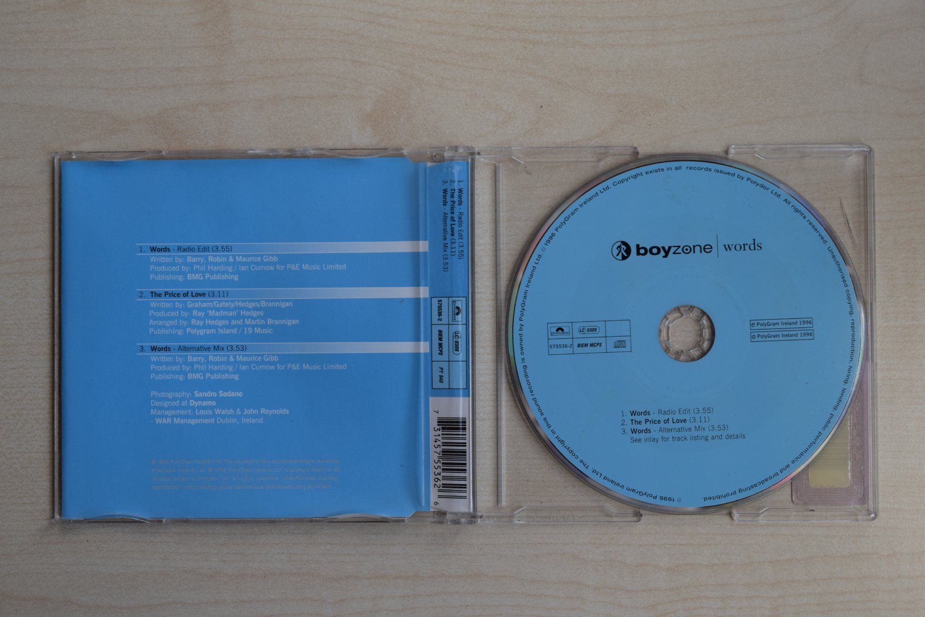CD: boyzone: words/Single (505) – Usato da Reutigen venduto da DONDON55 2