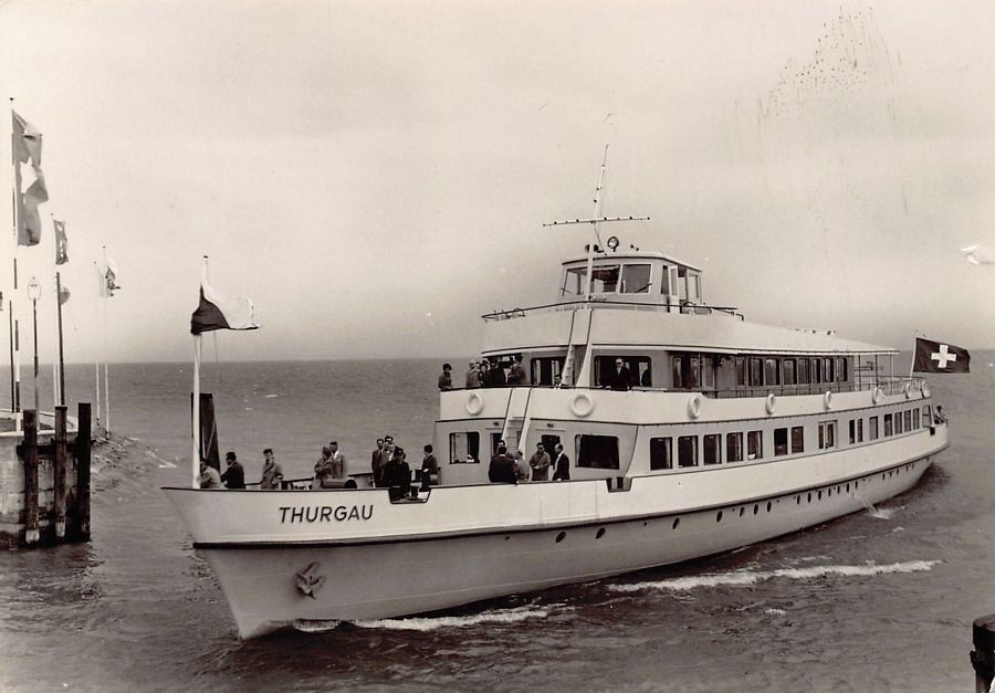 Cartoline postali: Bodensee, MS THURGAU, gelaufen 1962 – Usato da Frauenfeld venduto da POML