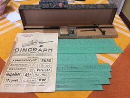 Dingraph Appareil à lettrage de 1935 Suisse complet, rare!