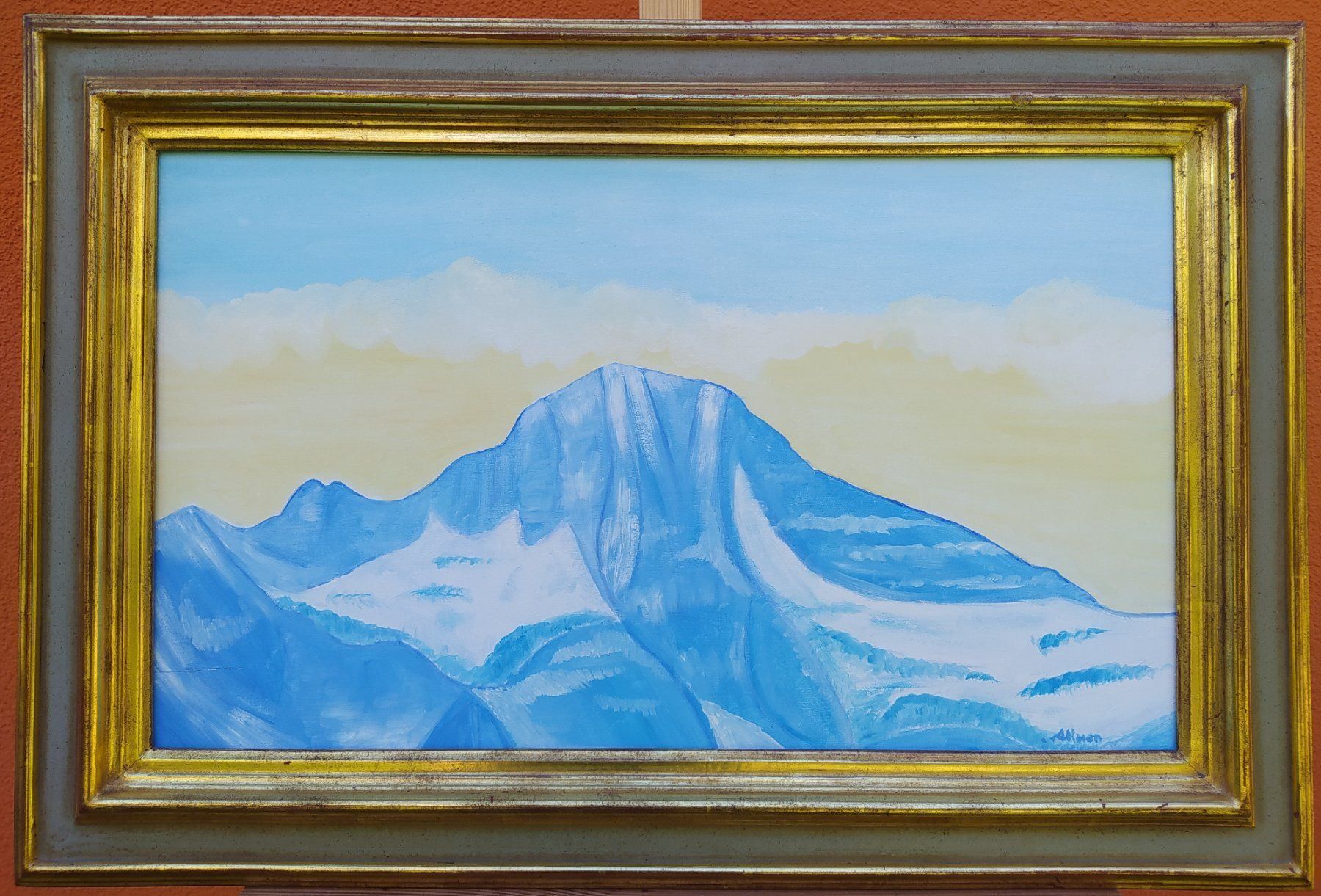 Gemälde: Ölgemälde Breithorn, signiert – Gebraucht aus Bretzwil von nefith