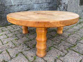 schöner runder Vintage Holztisch / Couchtisch