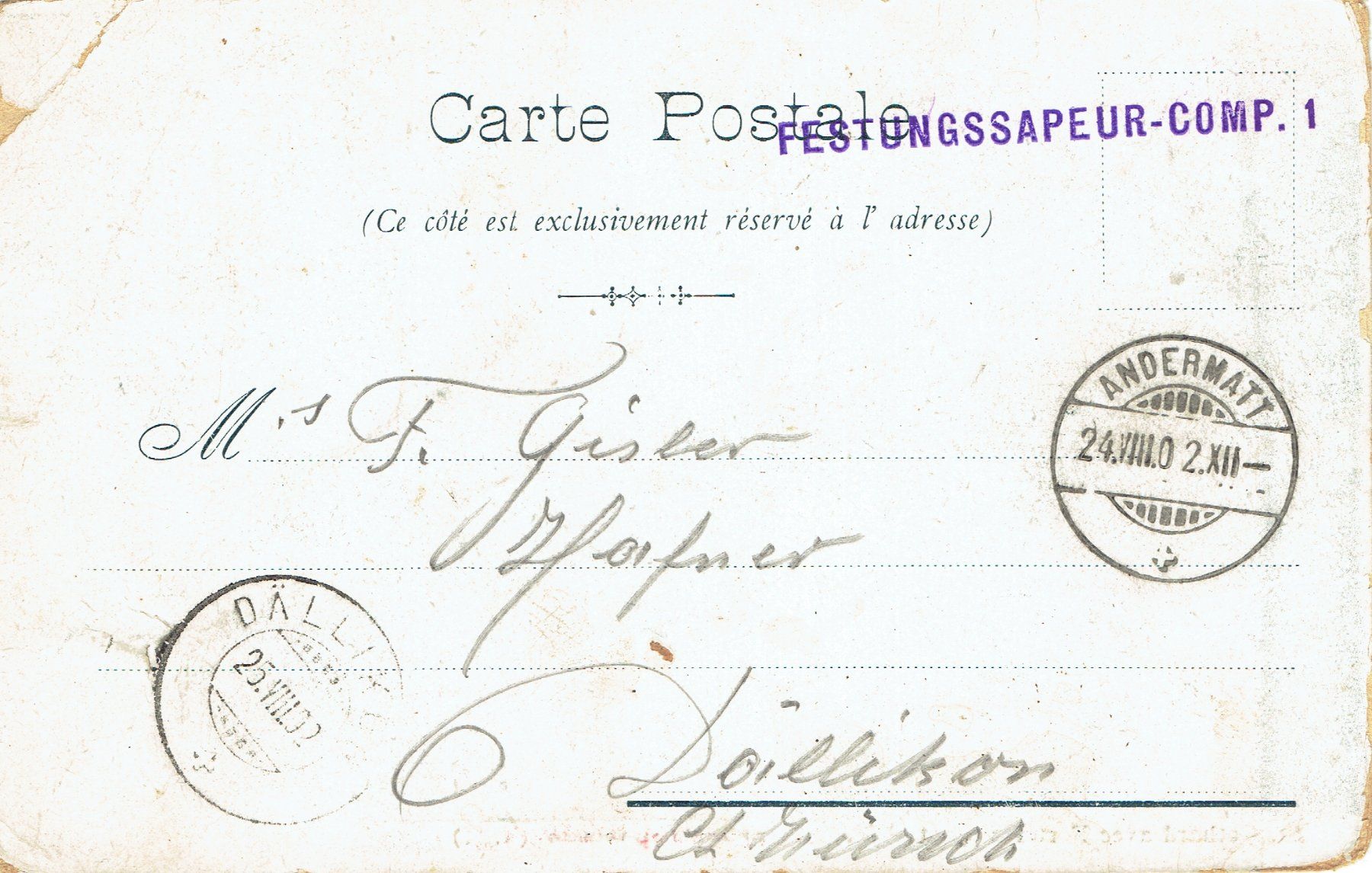 Cartoline postali: St. Gotthard, um 1900 – Usato da Otelfingen venduto da Schmitte9 1