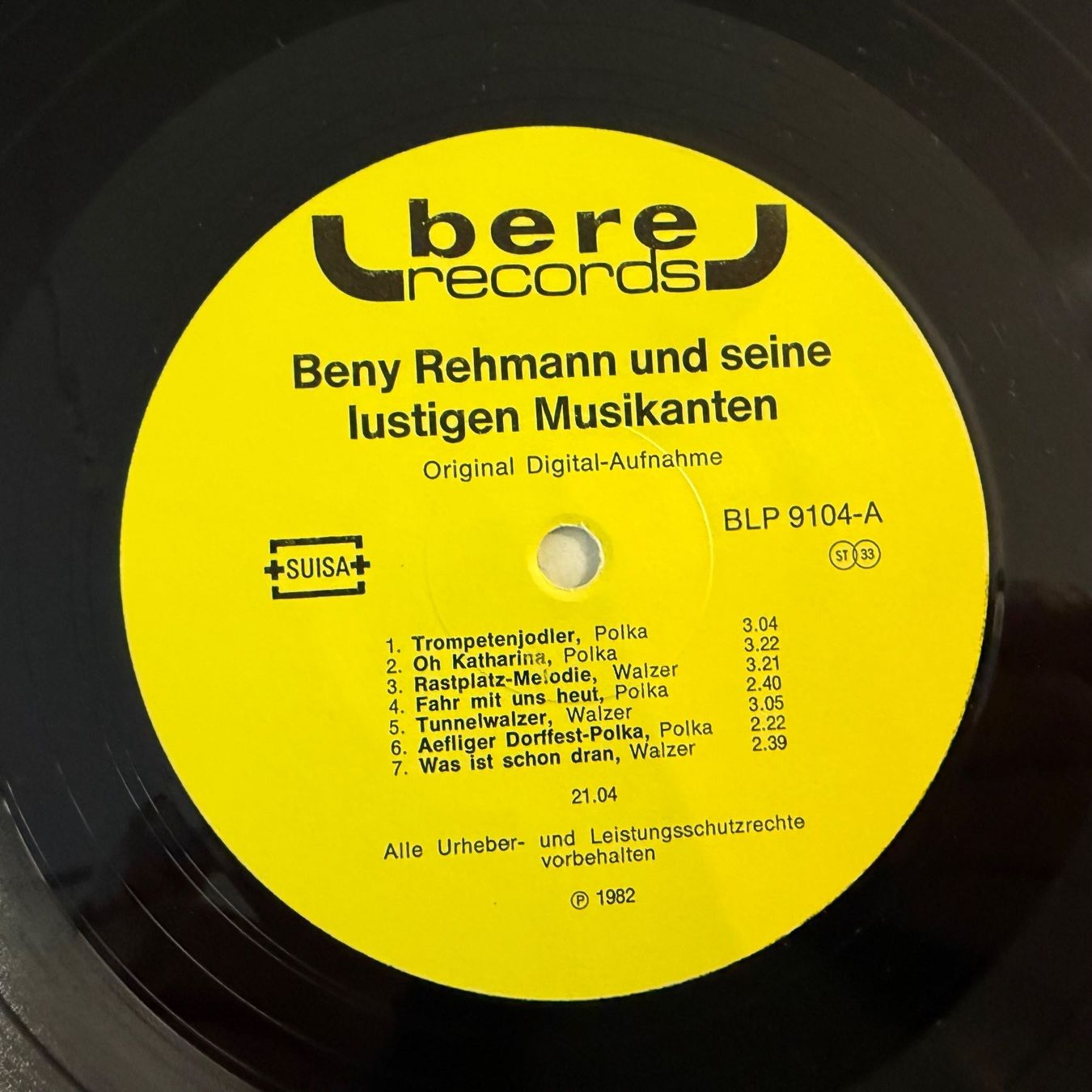 Schallplatten: BENY REHMANN - AUF DER  AUTOBAHN – Gebraucht aus Zürich von fehlton 3