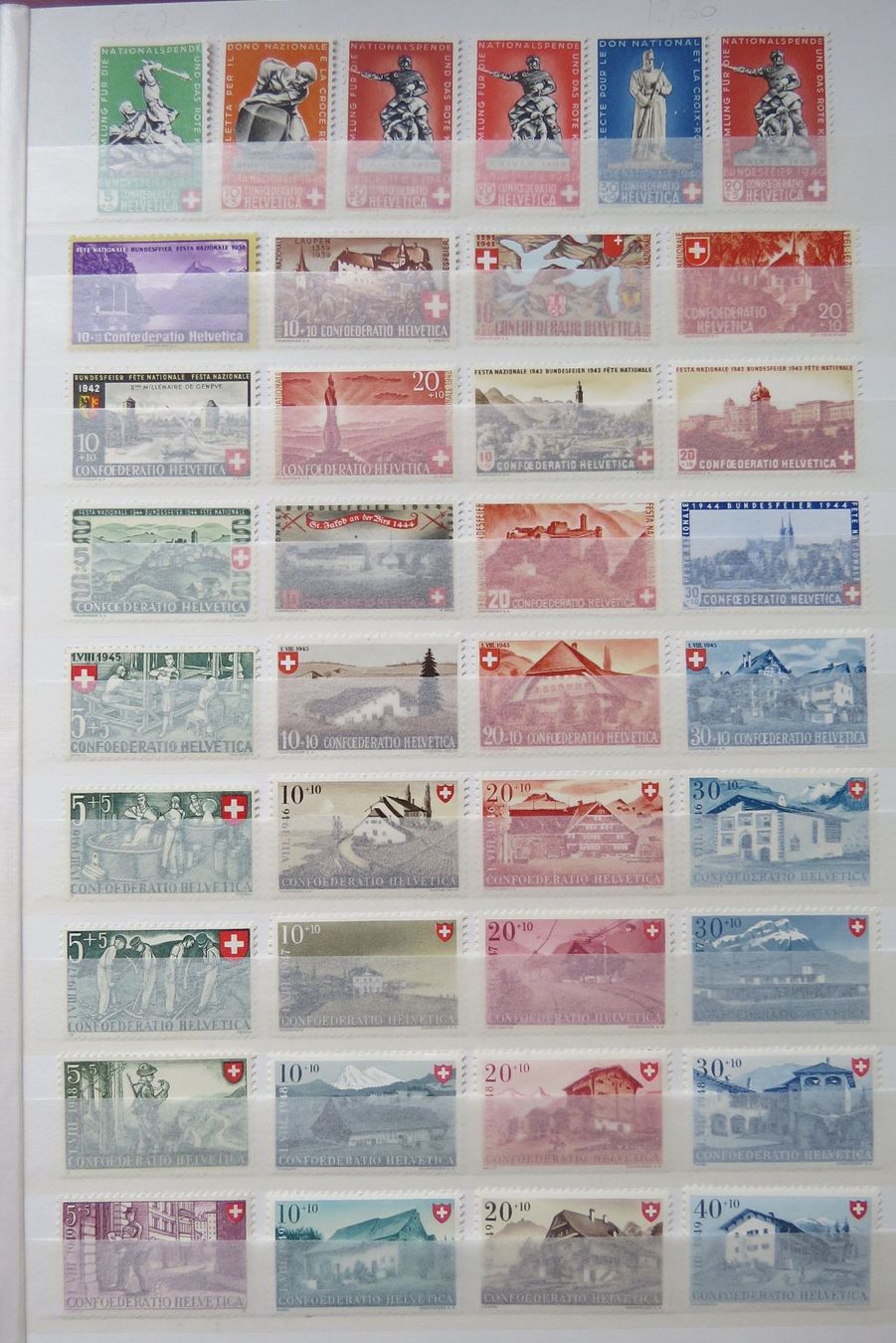 Tutti i francobolli: Sammlung PP 1938-1949 postfrisch ** komplett - SBK: 152.-. – Nuovo (secondo la descrizione) da Brunnen venduto da Kumari