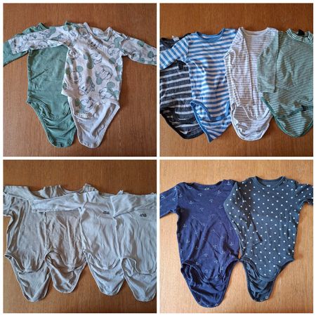 12 Langarmbodies H&M und Naturaline -  Grösse 86