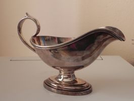 Alte versilberte Sauciere 19 cl / Punze "Art Krupp Berndorf"