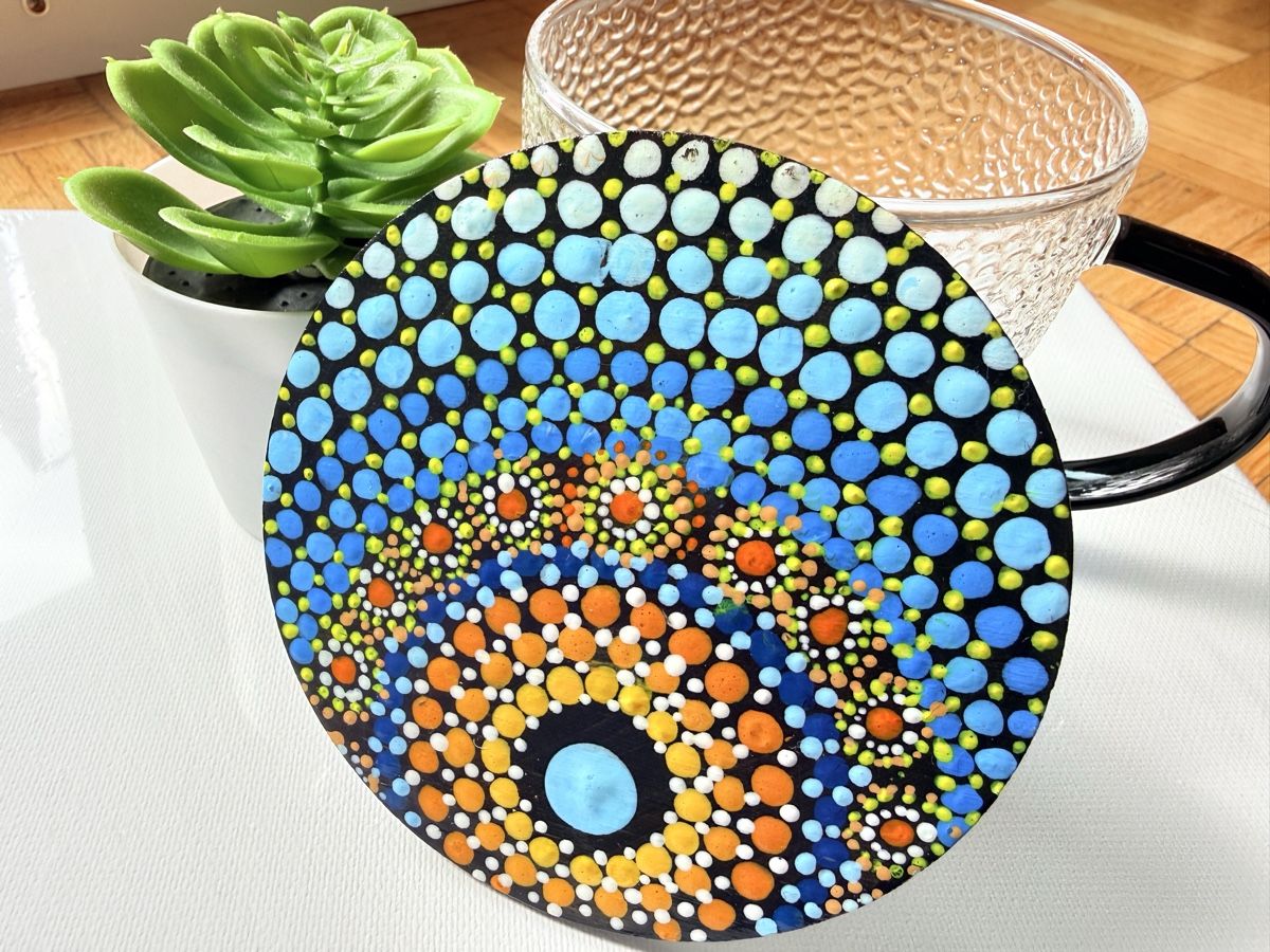 Sottobicchieri: Hand Painted Dot Mandala Coaster - Unique Gift Idea! (2pcs) – Nuovo e nell'imballaggio originale da Opfikon venduto da aka_xl7l 4