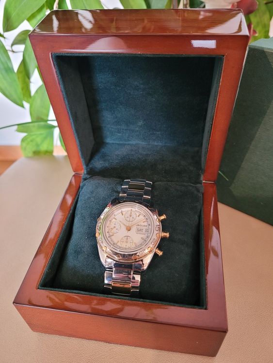 Montre Homme Jaguar Panda Valjoux 7750 - Chronographe Automatique Vintage, Suisse Années 90