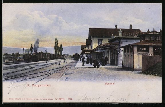 Cartoline postali: St. Margrethen, Bahnhof mit Bahnsteig un – Usato da Berlin venduto da bartko-reher