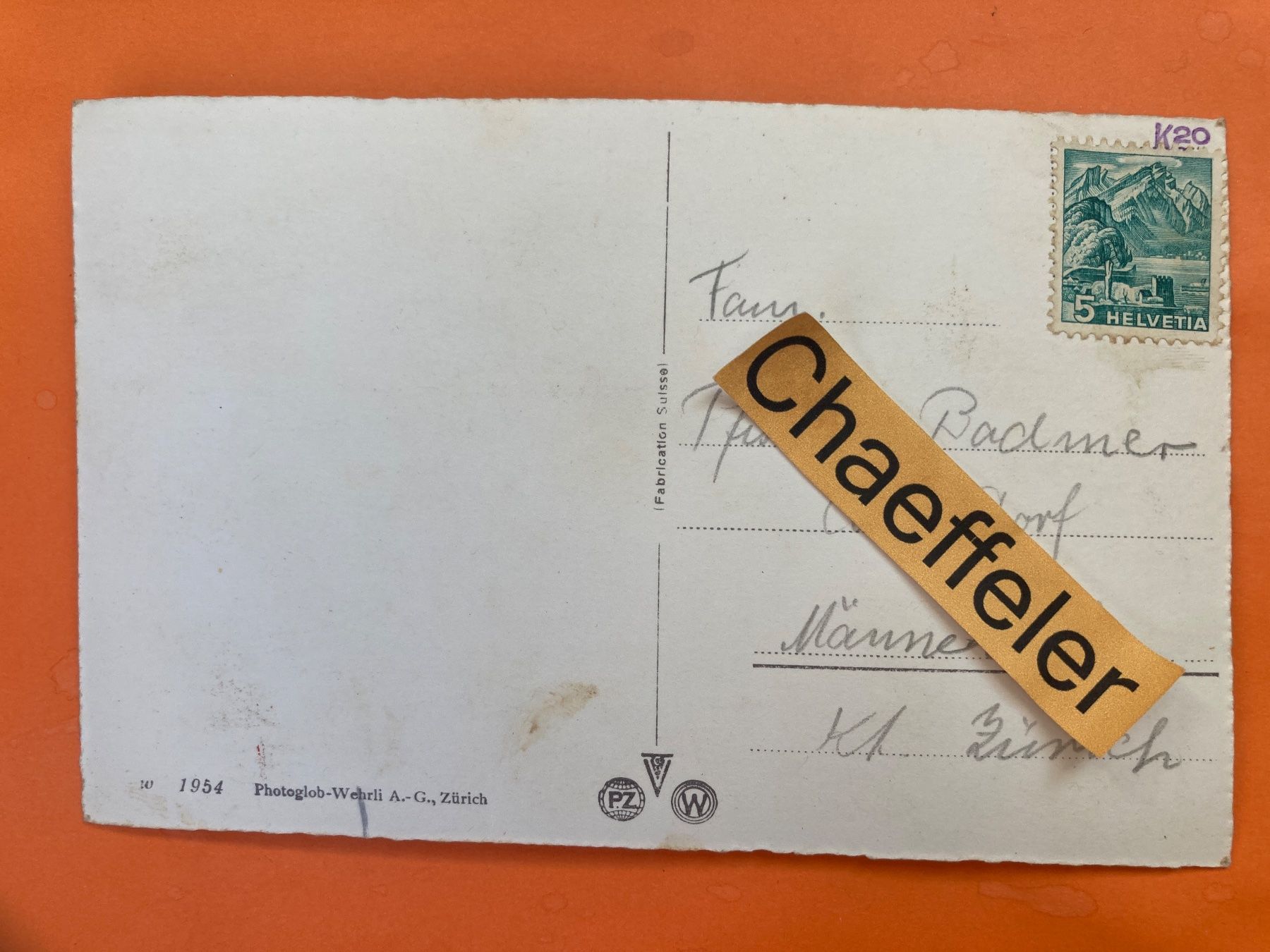 Cartoline postali: Zug – Usato da Zürich venduto da Chaeffeler 1