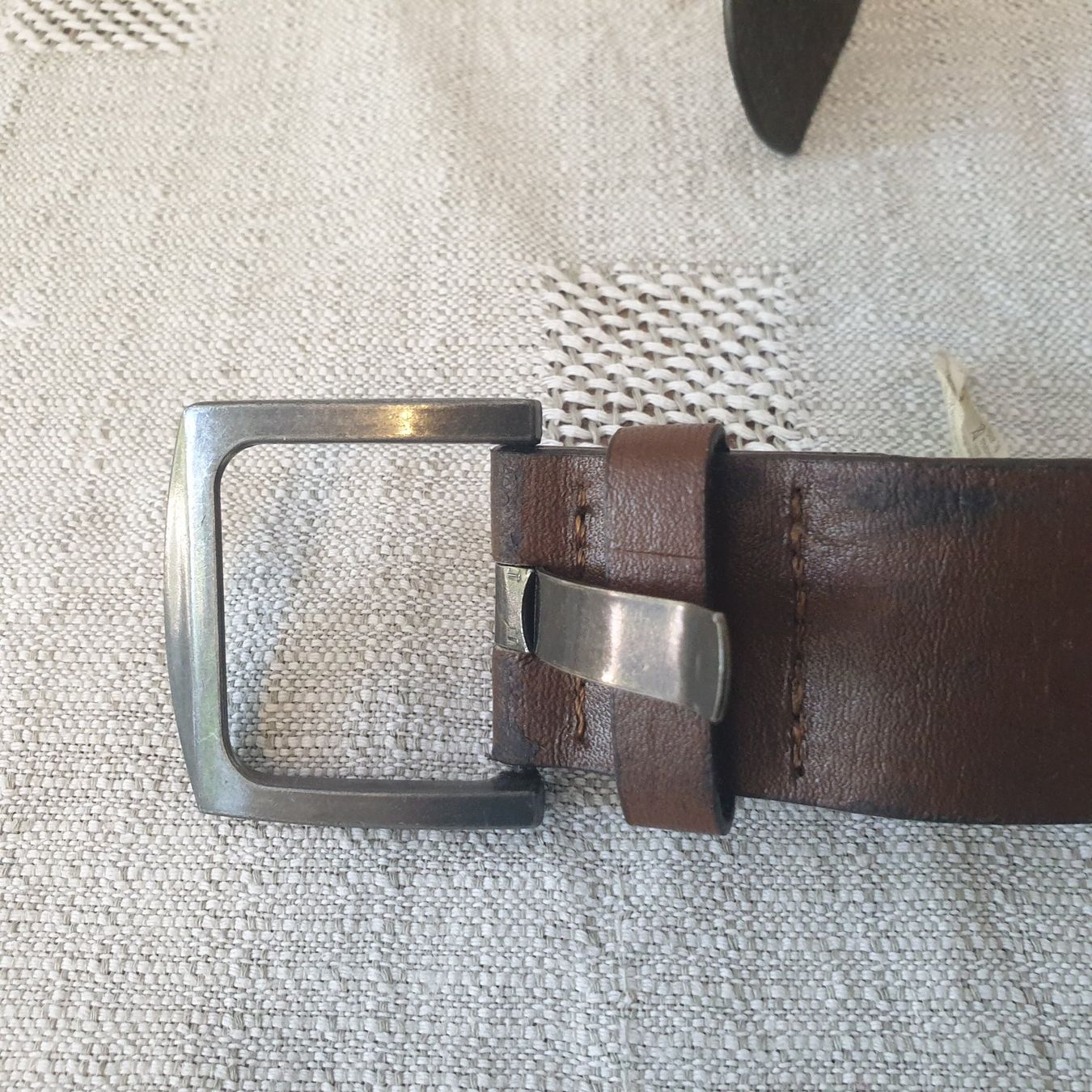 Cinture: Brauner Gürtel aus Kunstleder von Chips&Cheps 85cm – Usato da Malters venduto da burzi 2