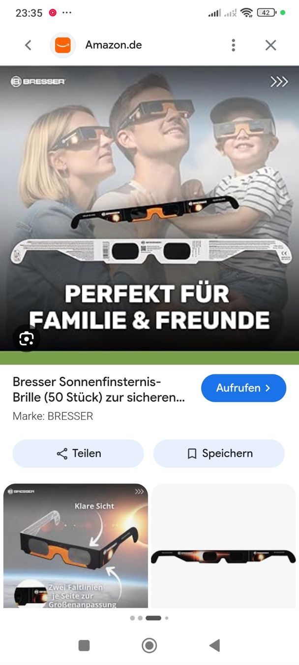 Lunettes & Verres: 4Stk Bresser Solar Eclipse Sonnenfinsternis-Brille – Neuf avec emballage d'origine à Zermatt par aventure_10 4