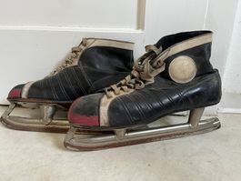 Vintage Herrenschlittschuhe aus Leder