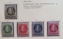 1952 Berlin, Nr. 82-86, Friedensglocke ** / * Kt. 80.-