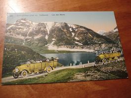 Grimselpass, um 1910, farbig, ungelaufen, mit Postautos