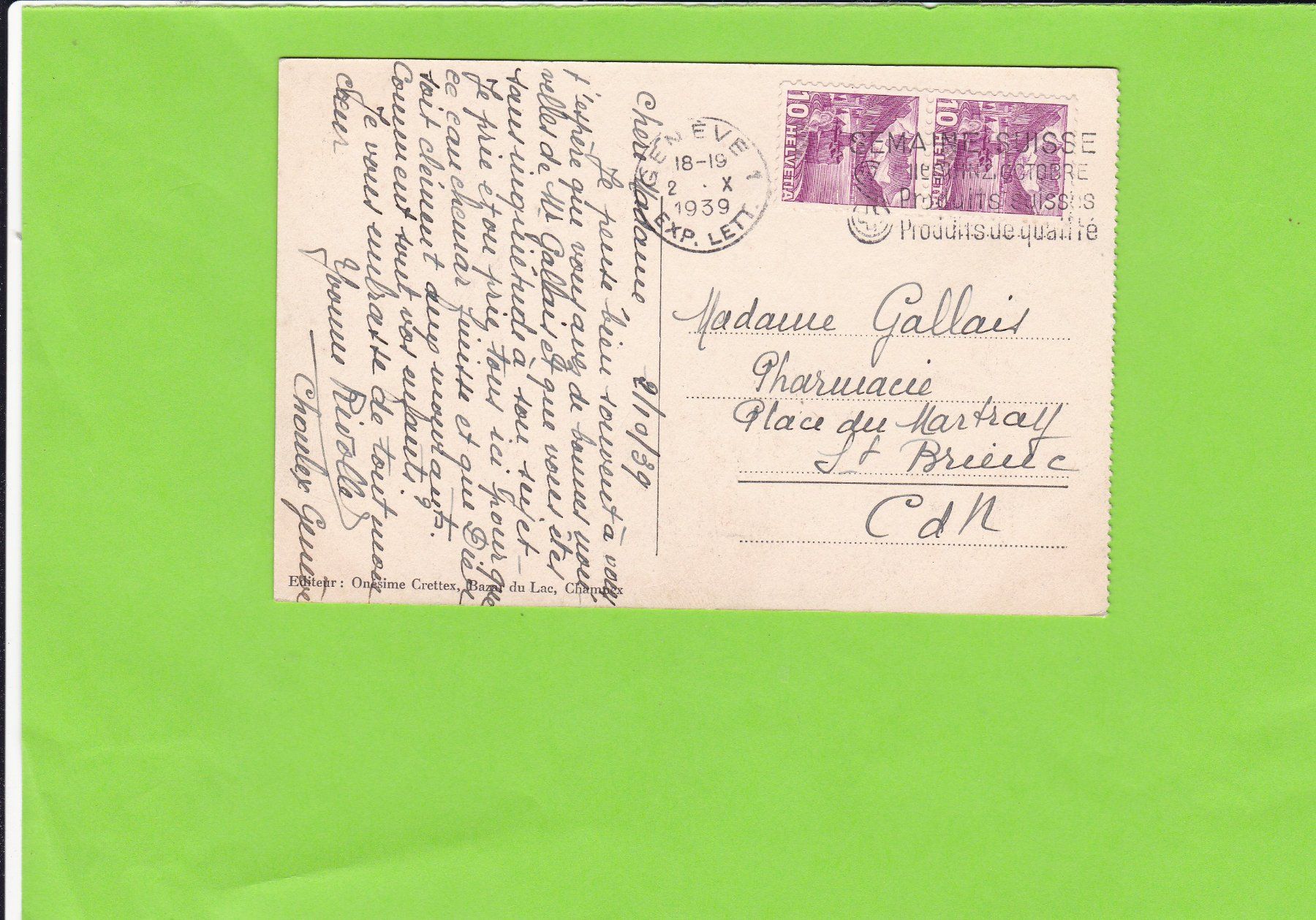 Cartoline postali: Champex-Massif du Grand Combin – Usato da St. Peterzell venduto da neckertal 1