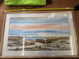 Aquarellgemälde der Camargue tableau aquarelle de la C