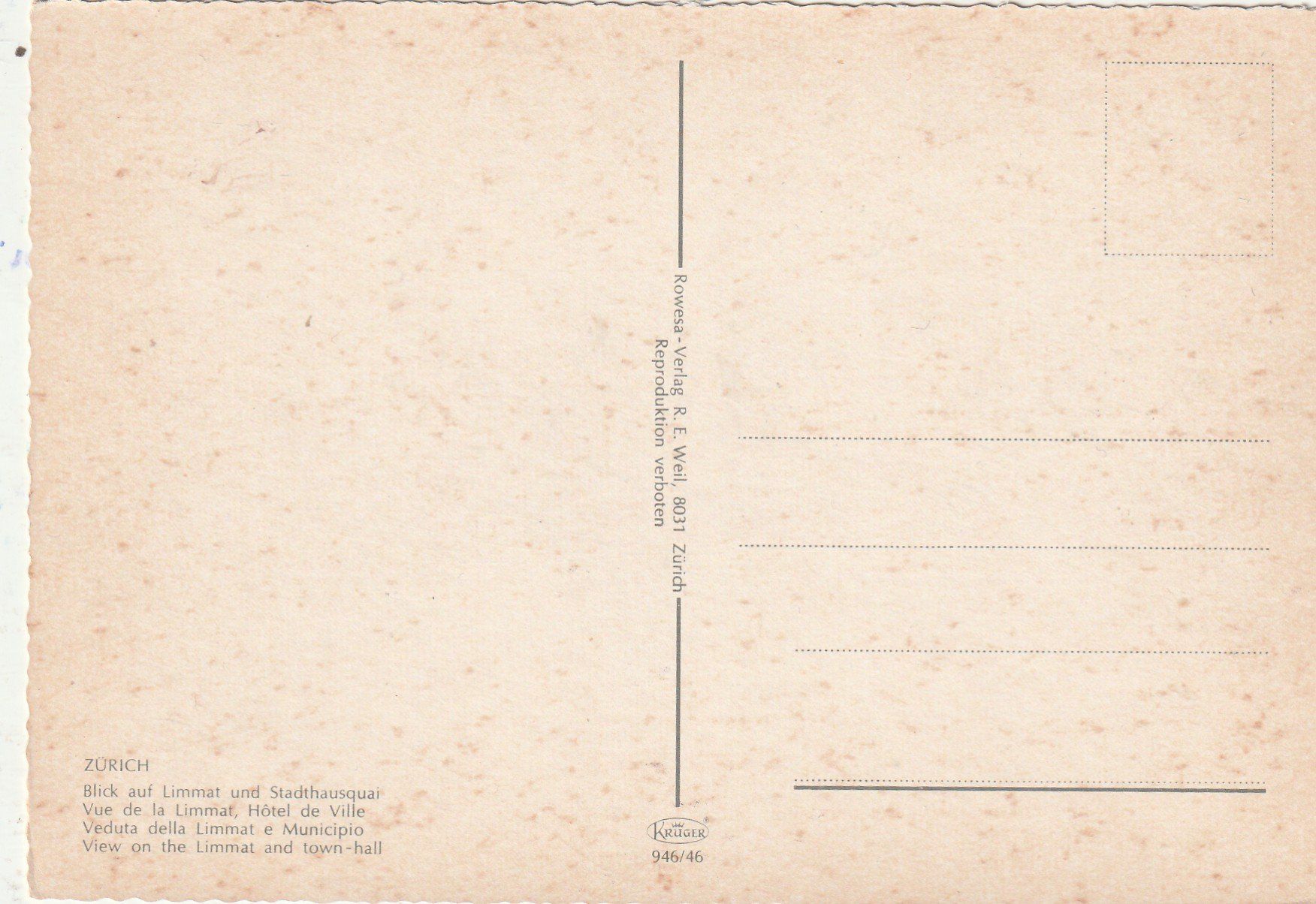 Cartes postales: Zürich – D'occasion à Lumbrein par made02 1