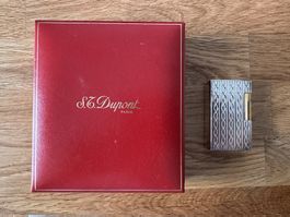 S.T.Dupont Silver & Gold Plated Bicolor Lighter + Box & Cert
