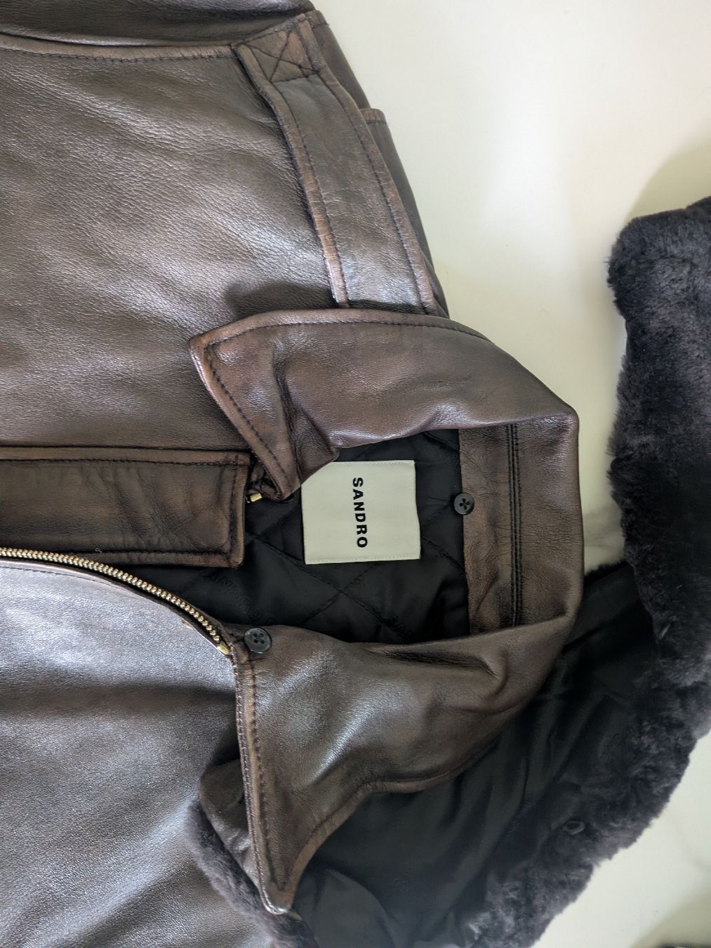 Sandro Jacken: SANDRO PARIS vintage brown leather jacket – Neu (gemäss Beschreibung) aus Vevey von ste_d5zv 3