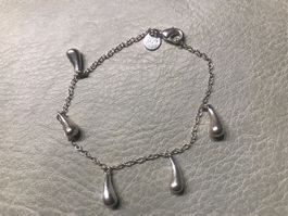 Silber Armband mit Tropfen Anhänger