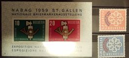 2125) 1959 Europamarken und Sonderblock postfrisch