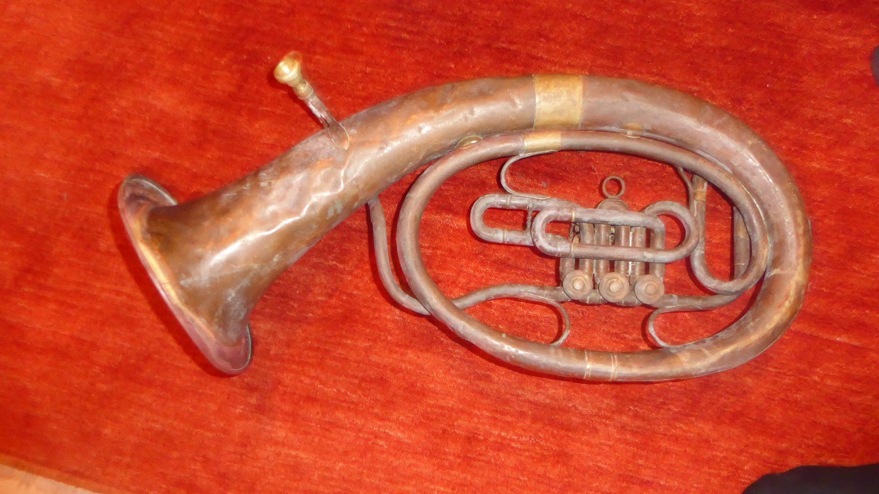 Strumenti musicali: Antikes Waldhorn von 1883,  Steampunk – Usato da Sargans venduto da Benziner 1