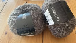 Wolle Lana Grossa Orsetto grau 2 Knäuel neu