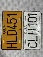 Plaques d'immatriculation Cubaines authentique 