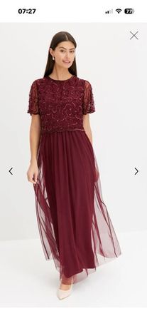 Damen Abendkleid bordeauxrot, Grösse 40, neuwertig