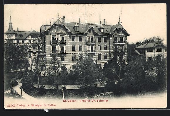 Cartoline postali: AK St. Gallen, Institut Dr. Schmidt – Usato da Berlin venduto da bartko-reher