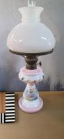 Lampe Öl Lampe Porzellan floral weiss rosa guter Zustand