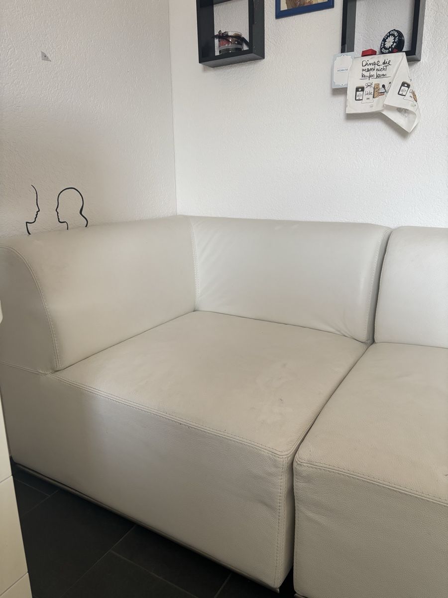 Sofas: 3-teilige Echtleder-Sofagarnitur in Cremeweiss – Gebraucht aus Menziken von jul.kl 3