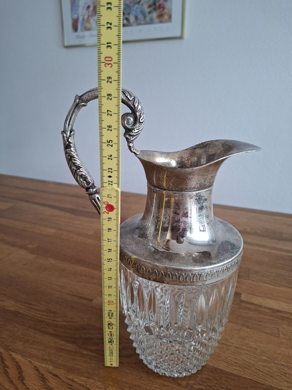 Caraffe: Antiker Jugendstil Silber Kristall Karaffe mit Stövchen 1900 – Usato da Bern venduto da Olgas_Welt 3
