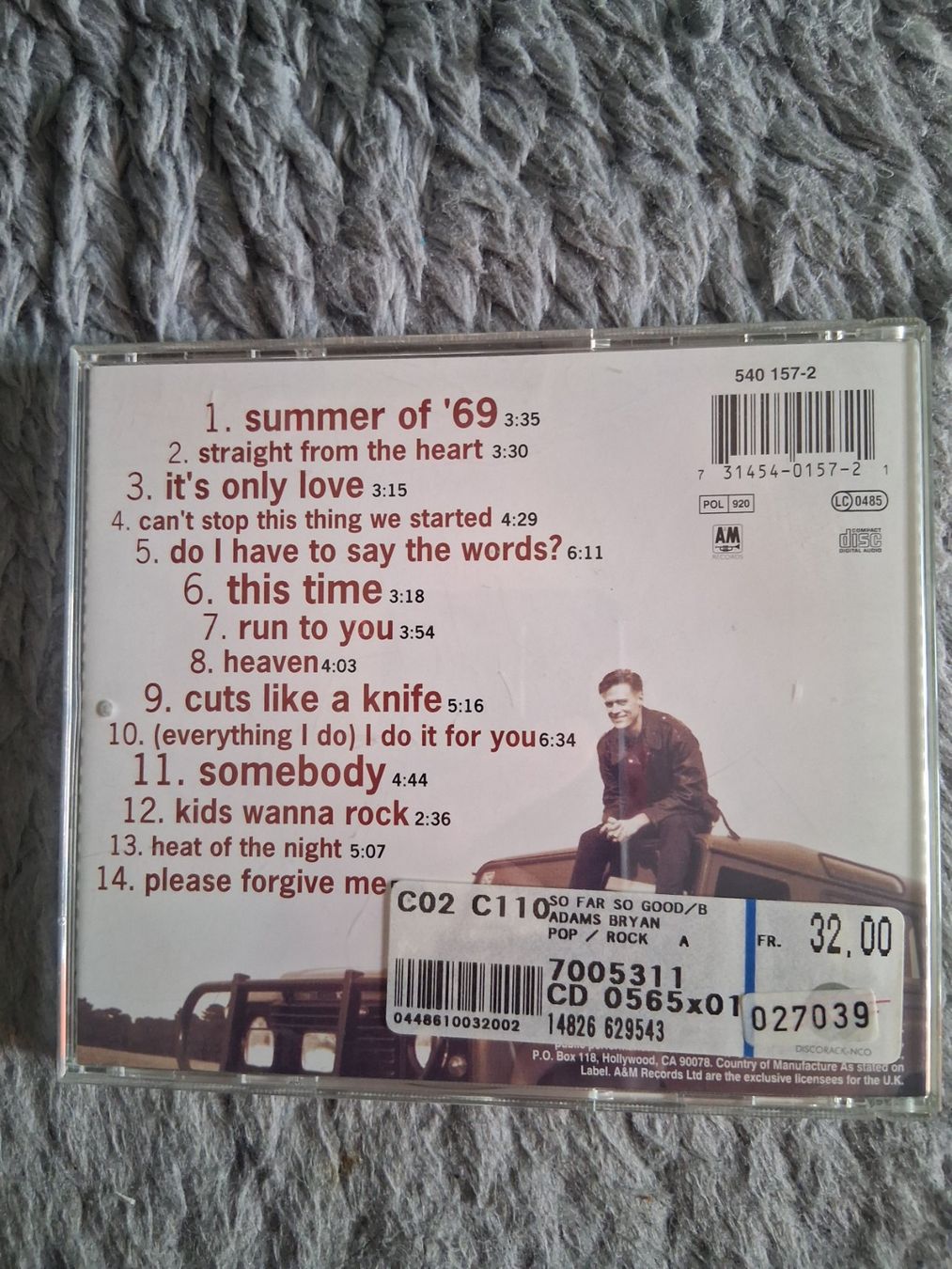 CD: BRYAN ADAMS      SO FAR SO GOOD    CD – Usato da Wetzikon ZH venduto da Ramones01 1