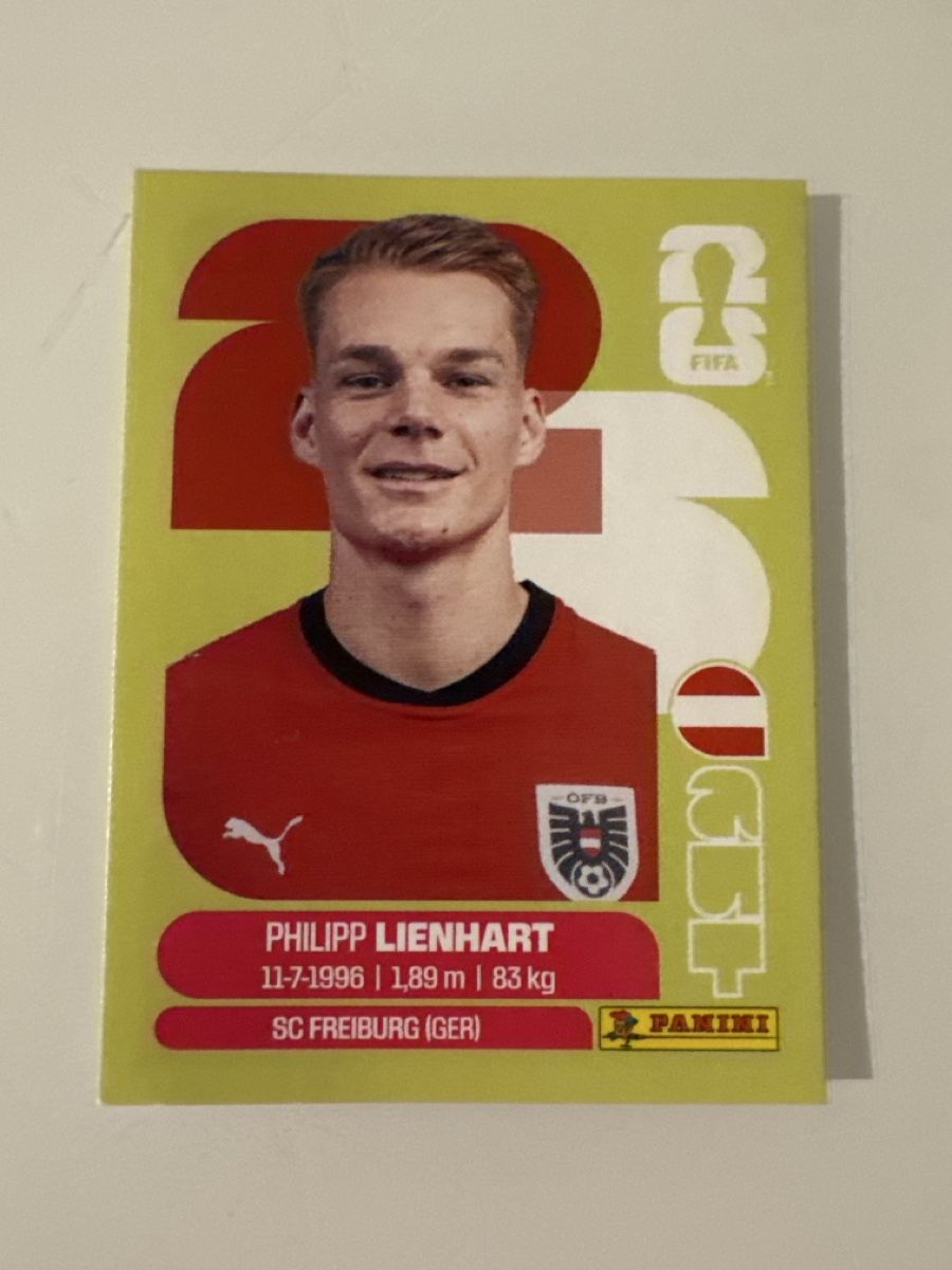Panini Carte collezionabili: Panini 2026 Philipp Lienhart AUT6 – Nuovo (secondo la descrizione) da Bern venduto da akl_sy9s