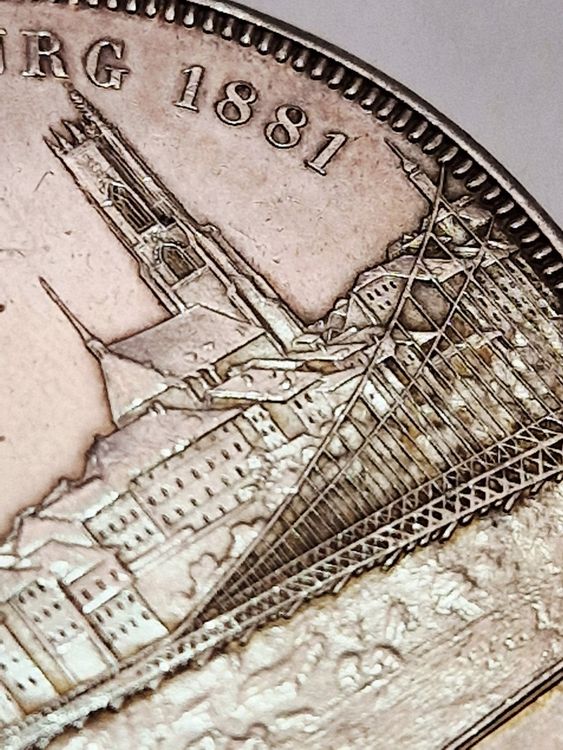 Pièce commémorative 5 Fr Suisse Tir Fribourg 1881 Antiquité (Gebraucht