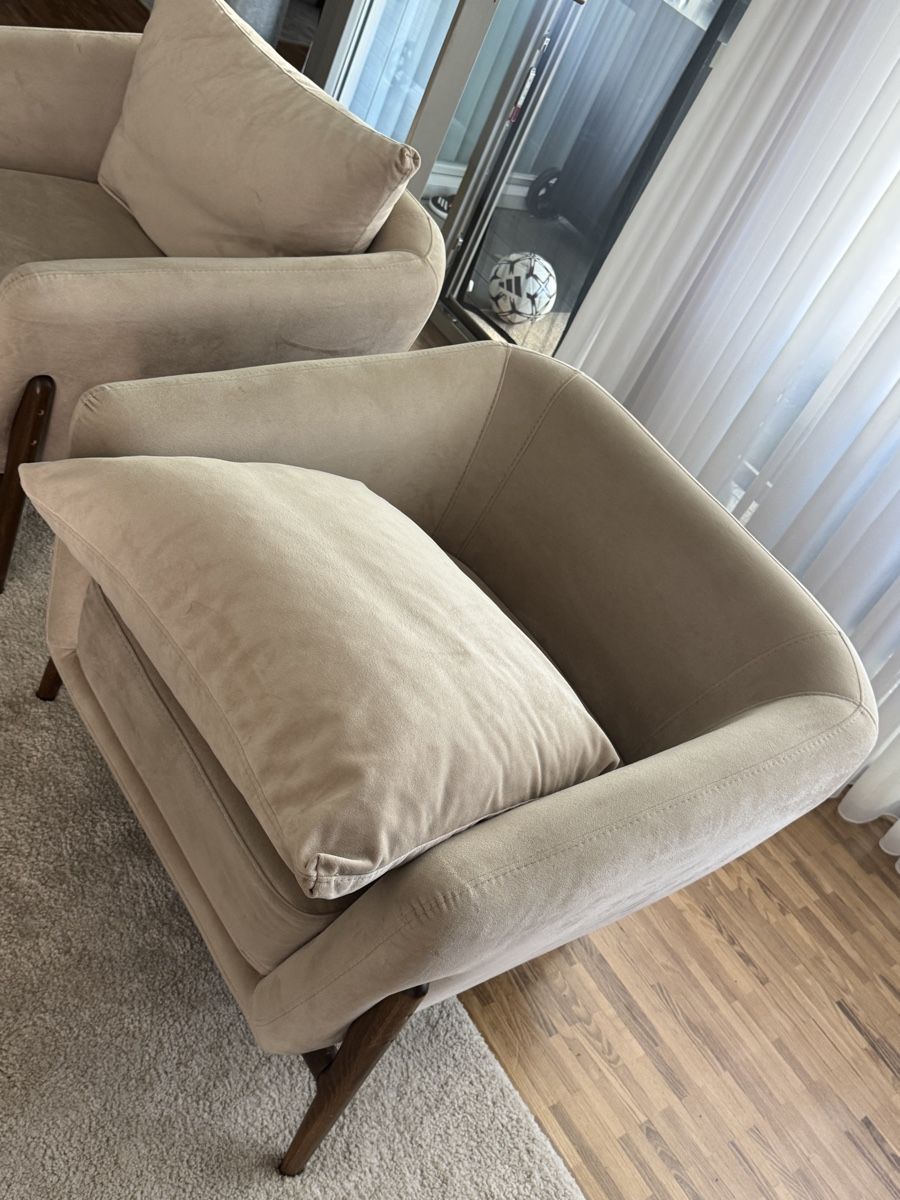 Fauteuils: 2 Sessel aus hellbeigem Samt – Neuf (Voir description) à Wiesendangen par hon_52vt 4