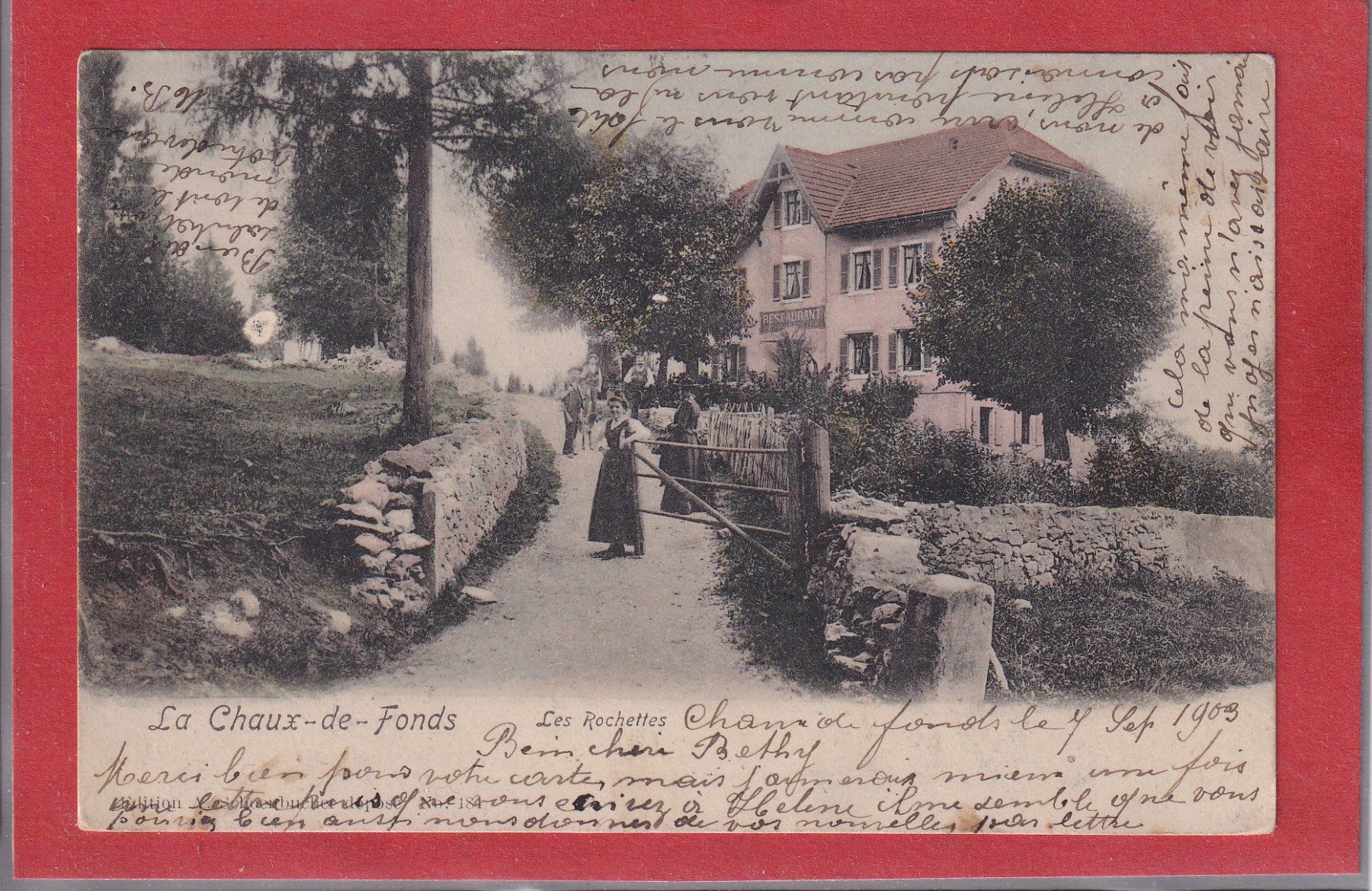 Cartoline postali: Chaux de Fonds - Les Rochettes - 1909 – Usato da Orvin venduto da Pyaeschli